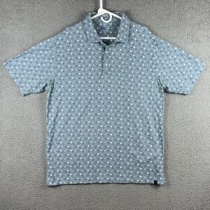 Onward Reserve Performance Men's Blue Geometric Allover Print Golf Polo Shirt XL